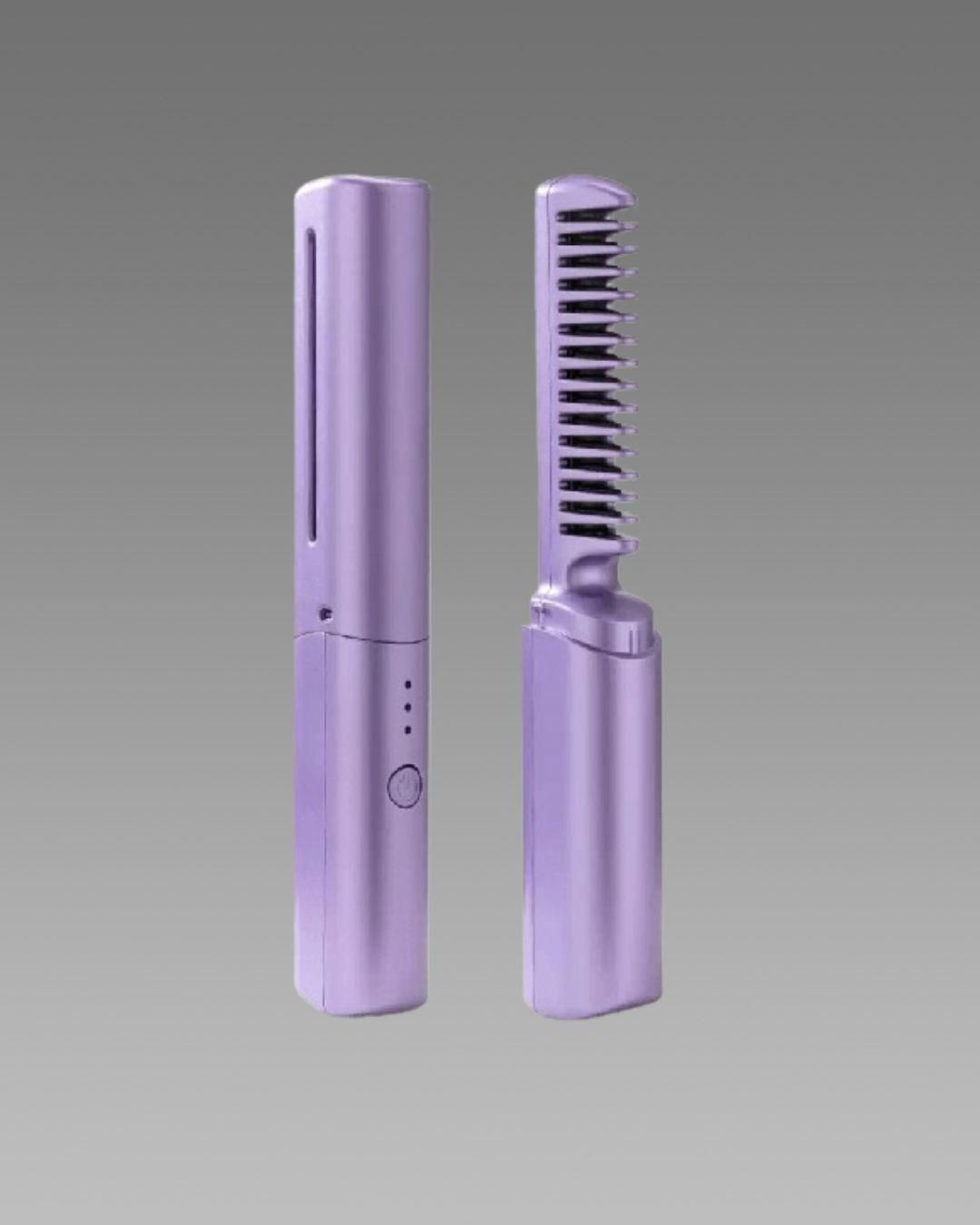 Portable USB-Rechargeable Heated Hair Straightening Comb – Compact & Foldable Styling Tool