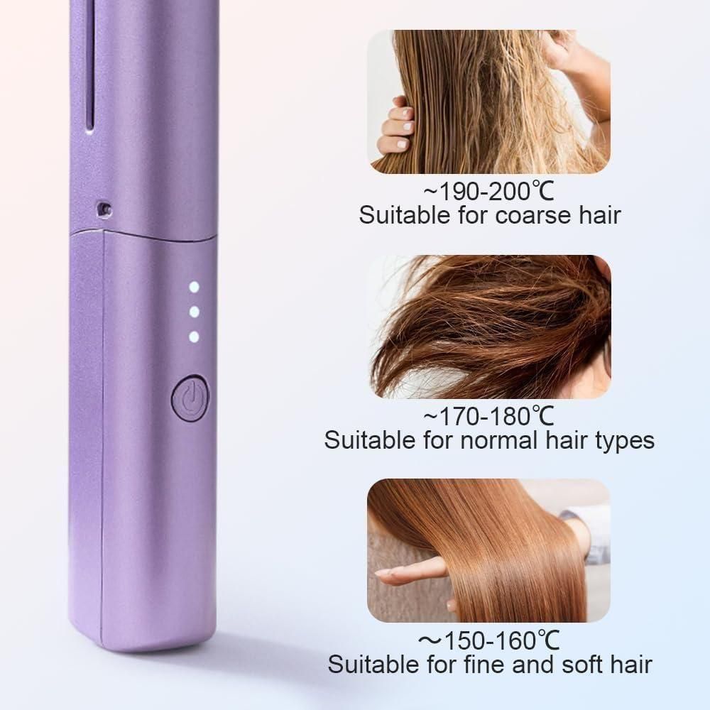 Portable USB-Rechargeable Heated Hair Straightening Comb – Compact & Foldable Styling Tool